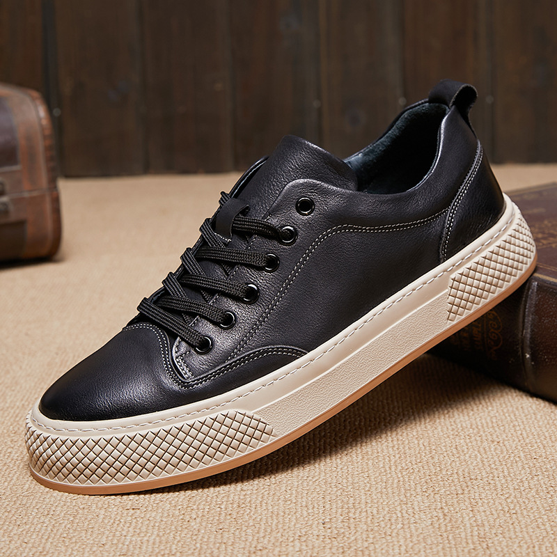 Retro-Style Men's Thick-Soled Lightweight Comfortable Lace-Up Casual Shoes